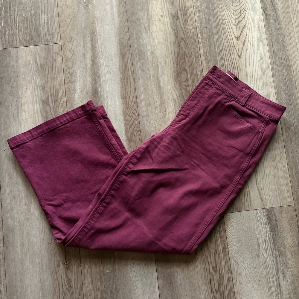 Madewell Wide Leg Pants in Deep Berry